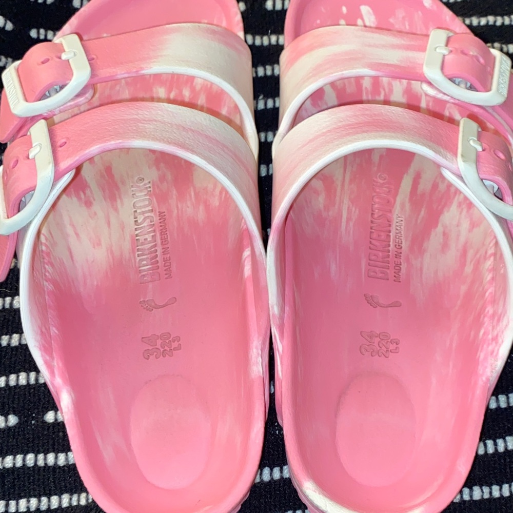 Birkenstock Kids Sandals in Pink and White - Picture 3 of 3